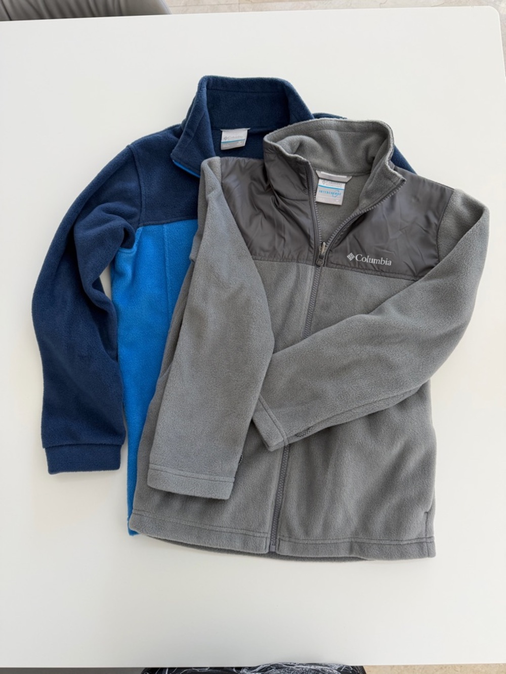 2 x Columbia Kids Blue & Gray Full-Zip Fleece Jackets